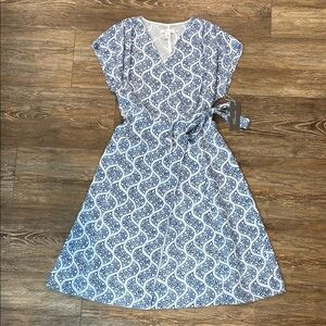 Nordstrom Signature Women's Size 8 Stretch Silk Wrap Dress Cranney Print NWT